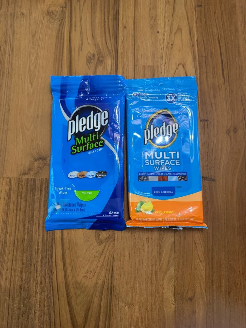 Pledge Multisurface Cleaning Wipes - 2 packets - 25 Count Each Pack